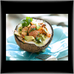 Seafood Salad in a Coconut